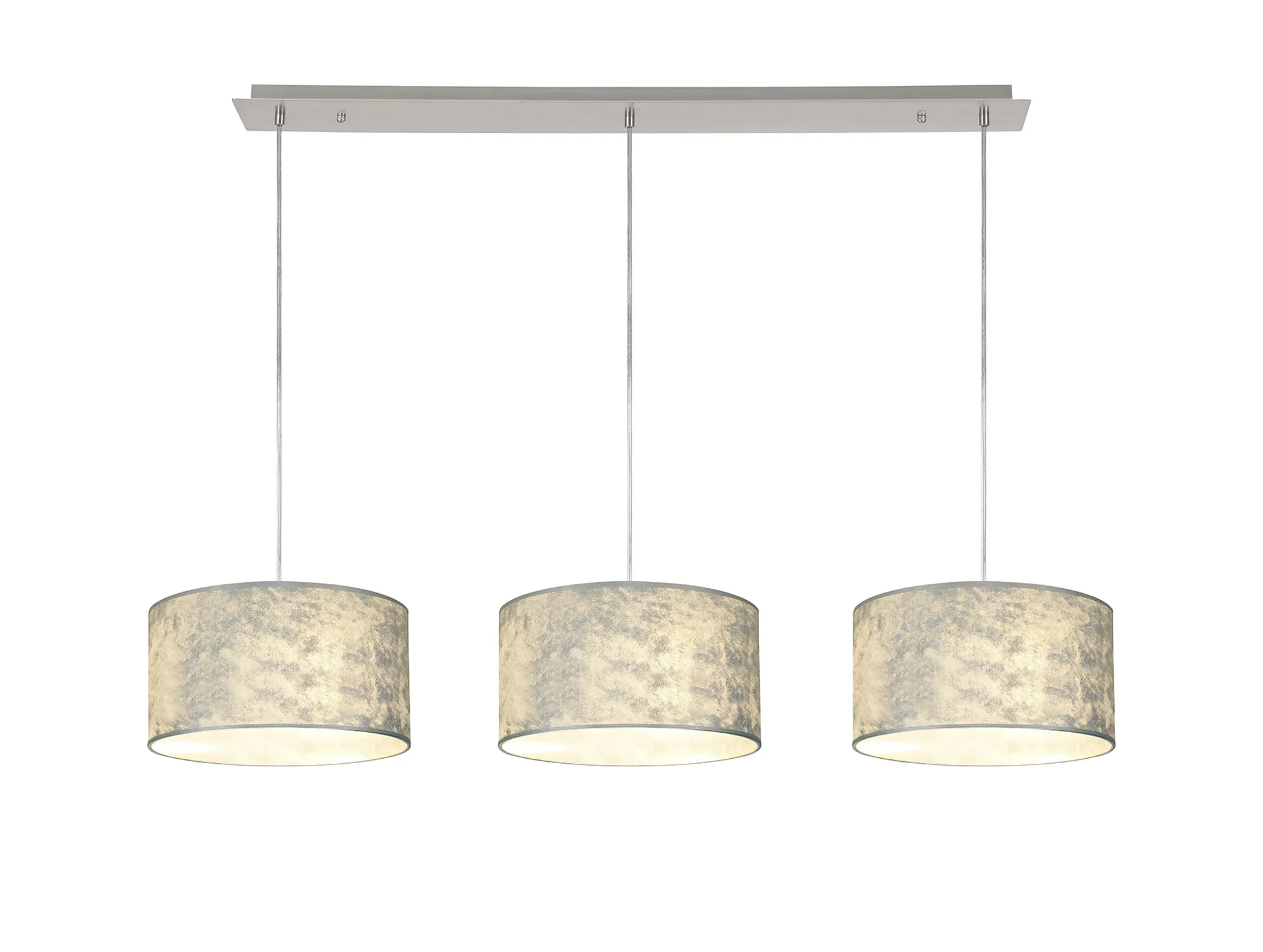 Baymont 30cm Shade 3 Light Pendant Polished Chrome, Silver Leaf